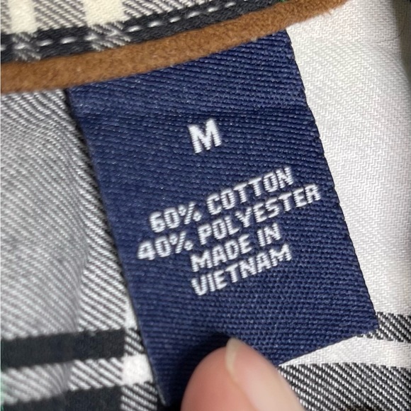 Chaps Green Black Red Plaid Long Sleeve Button Down Shirt Top M - Picture 4 of 7